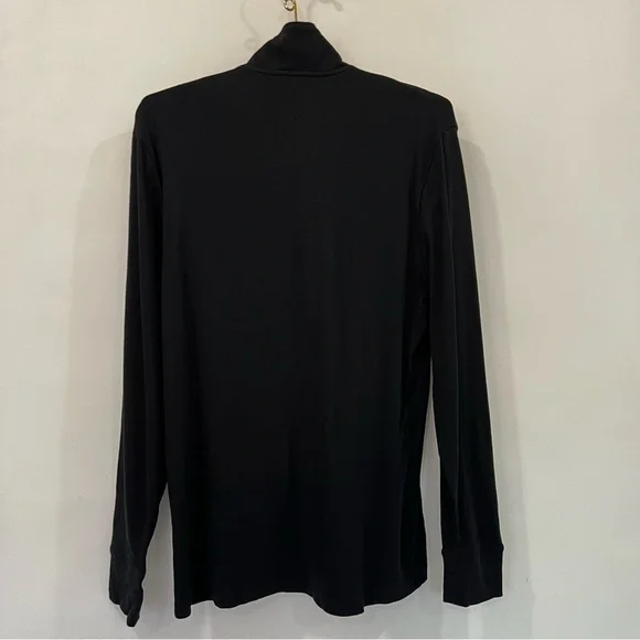 Express Tipped Quarter-Zip Sweatshirt Black Size Medium Black Long Sleeve - Picture 2 of 6